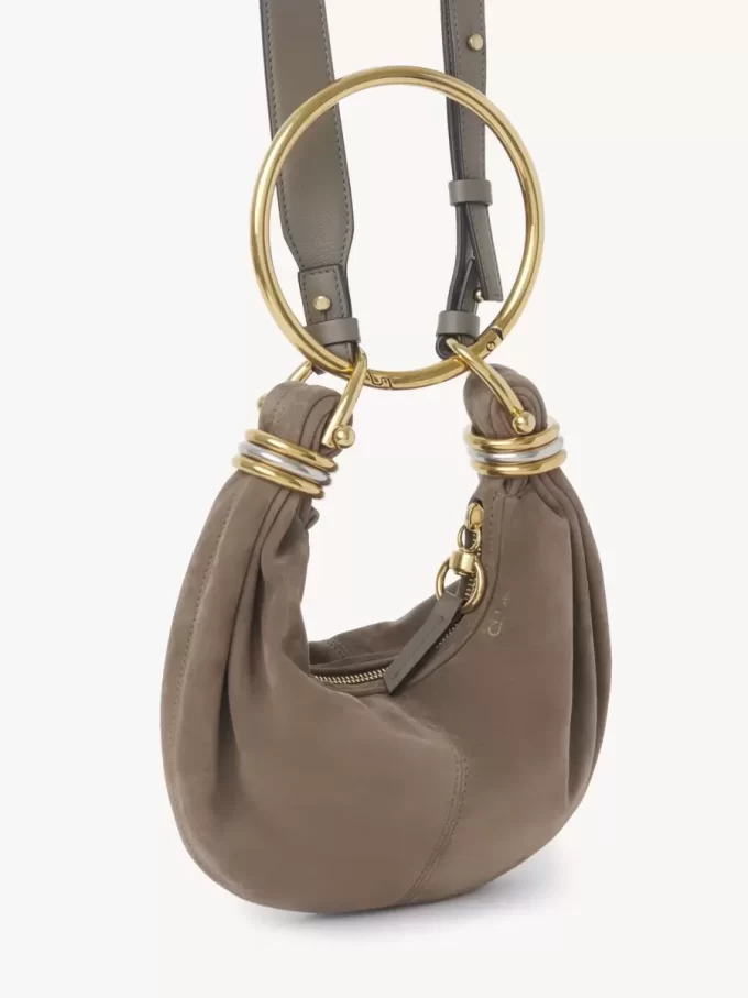Mini Bracelet Hobo bag in suede leather