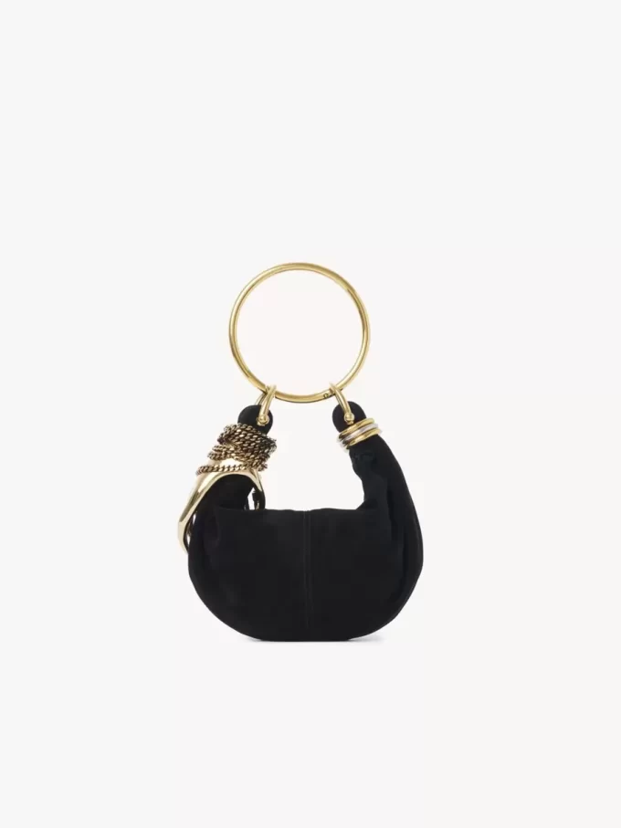 Mini Bracelet Hobo bag in suede leather