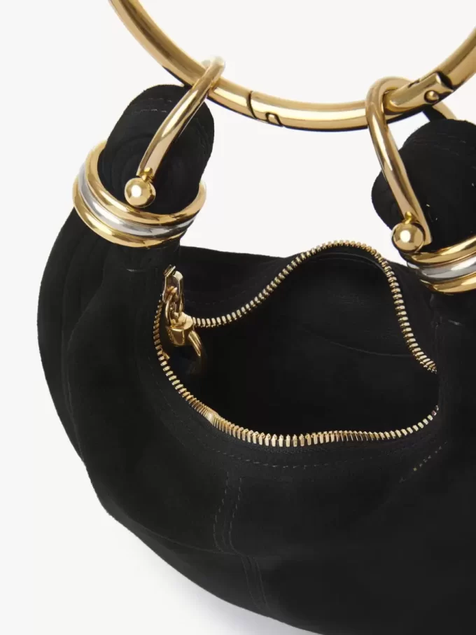 Mini Bracelet Hobo bag in suede leather