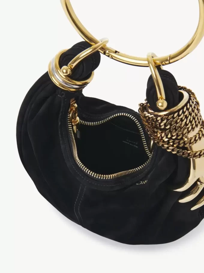 Mini Bracelet Hobo bag in suede leather