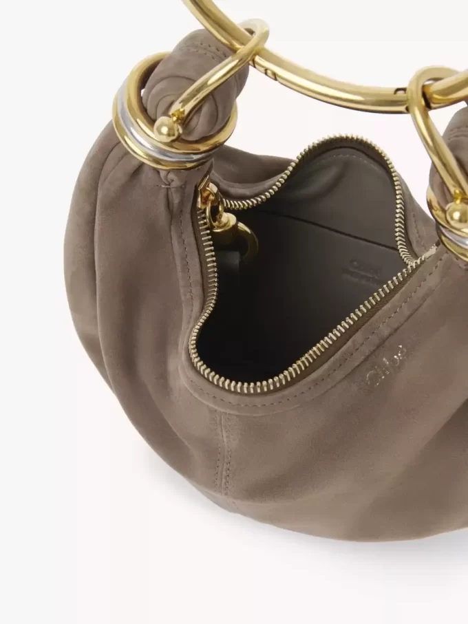 Mini Bracelet Hobo bag in suede leather