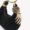 Mini Bracelet Hobo bag in suede leather