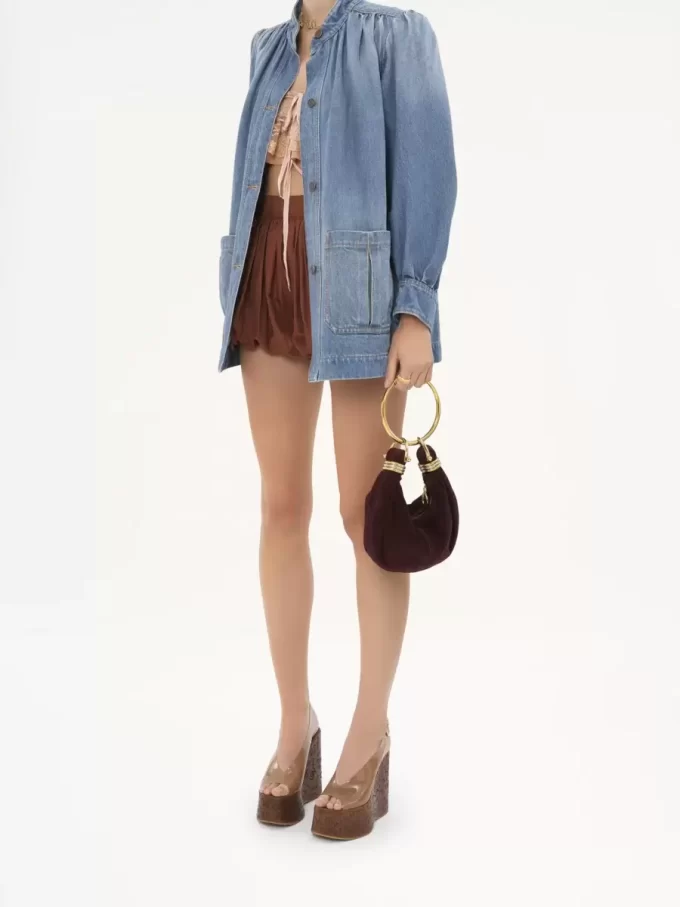 Mini Bracelet Hobo bag in suede leather