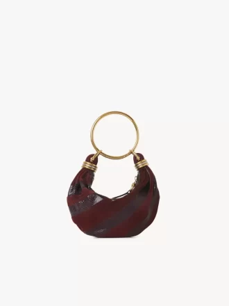 Mini Bracelet Hobo bag in suede leather & snakeskin
