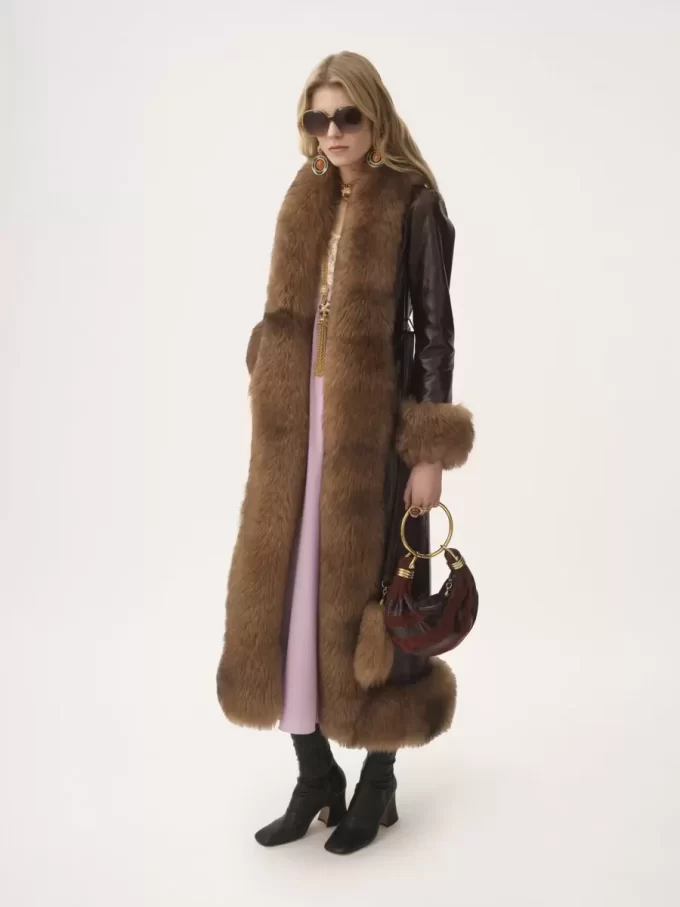 Mini Bracelet Hobo bag in suede leather & snakeskin