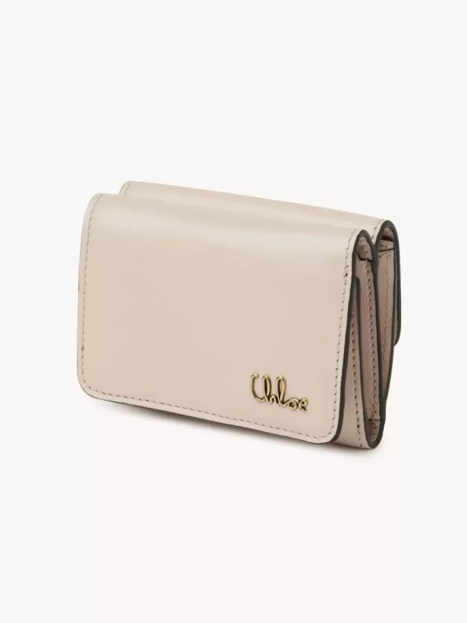Mini Chloé Iconic tri-fold in shiny leather