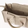 Mini Woody tote bag in linen & leather