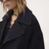 Oversized double-breasted coat in wool