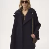 Oversized double-breasted coat in wool