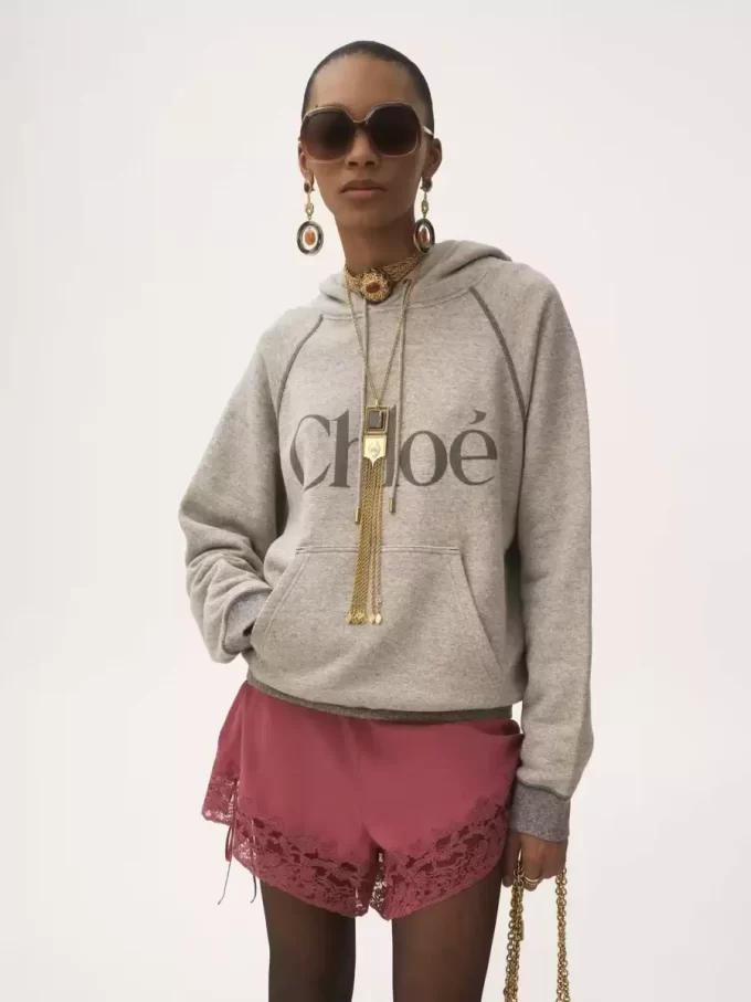 Oversized logo hoodie in a cotton fleece mix