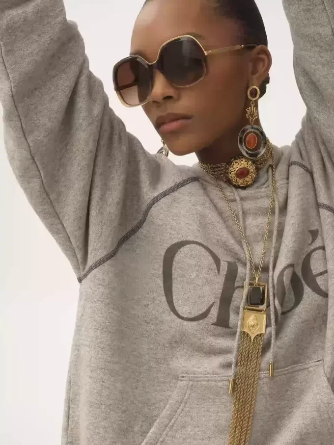 Oversized logo hoodie in a cotton fleece mix