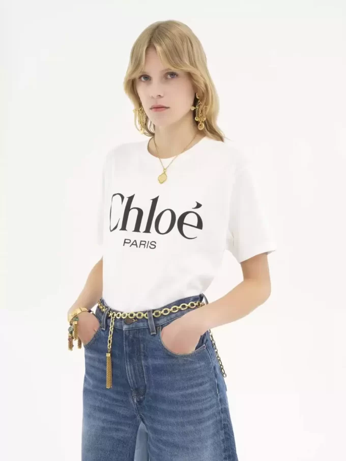 Oversized logo T-shirt in cotton jersey