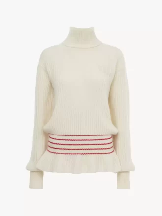 Oversized logo turtleneck sweater in a wool & mohair knit
