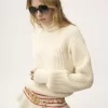 Oversized logo turtleneck sweater in a wool & mohair knit
