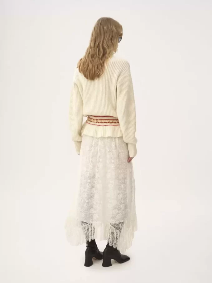 Oversized logo turtleneck sweater in a wool & mohair knit