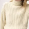 Oversized logo turtleneck sweater in a wool & mohair knit
