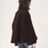 Oversized short coat in wool