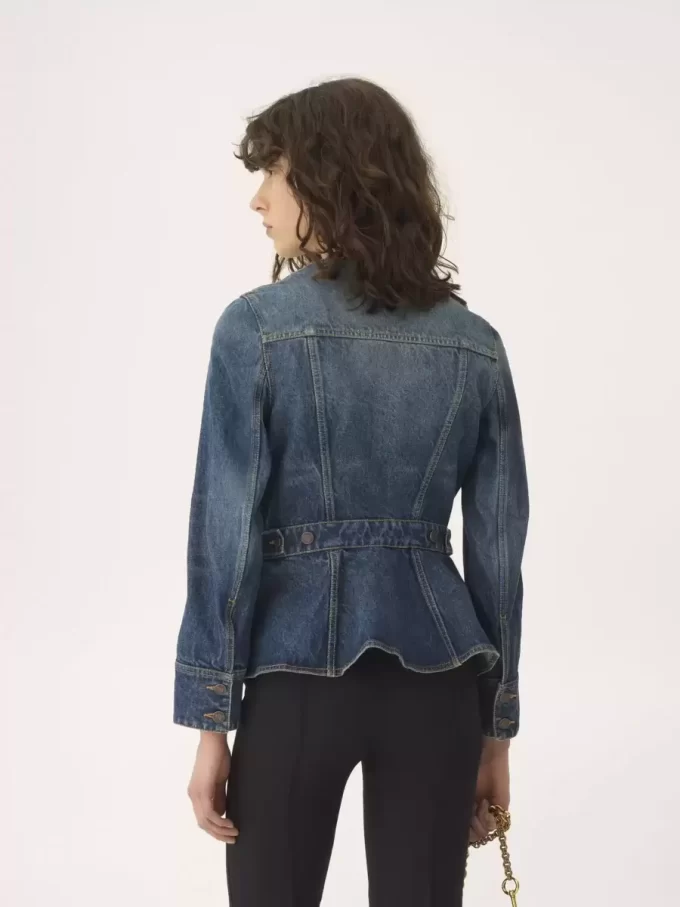 Peplum riding jacket in denim