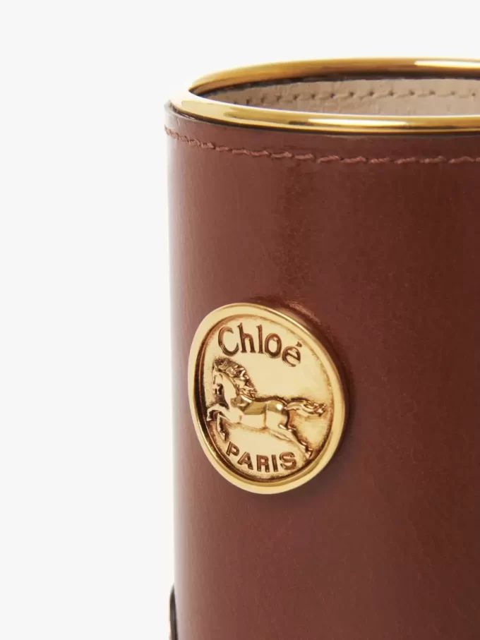 Perfume case in shiny leather