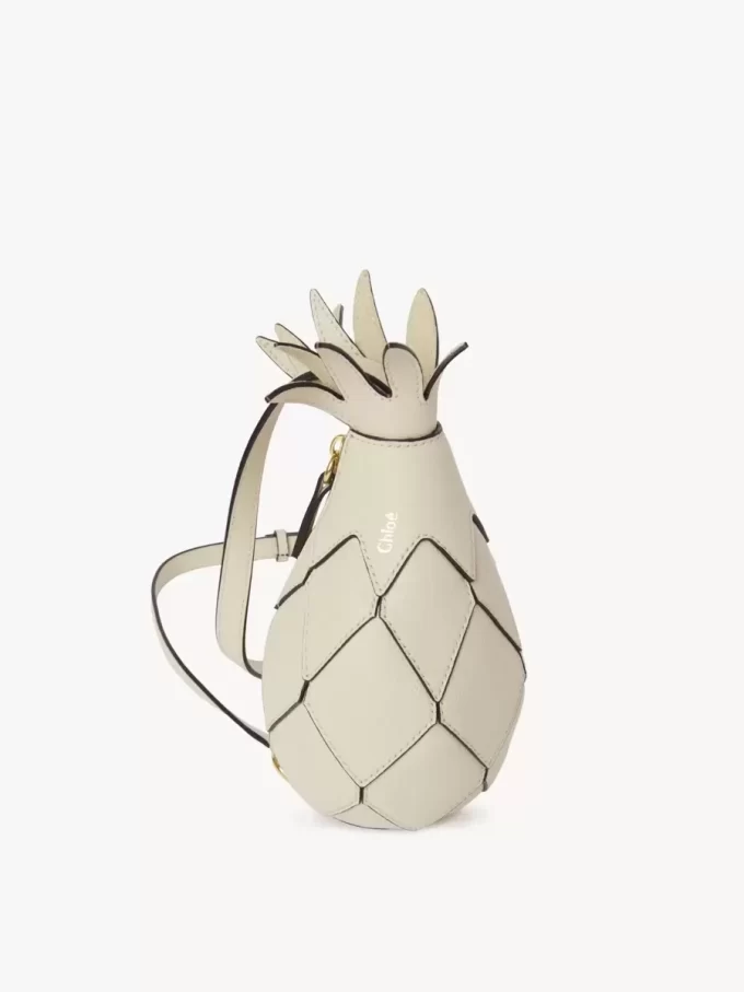 Pineapple shoulder bag in grained leather