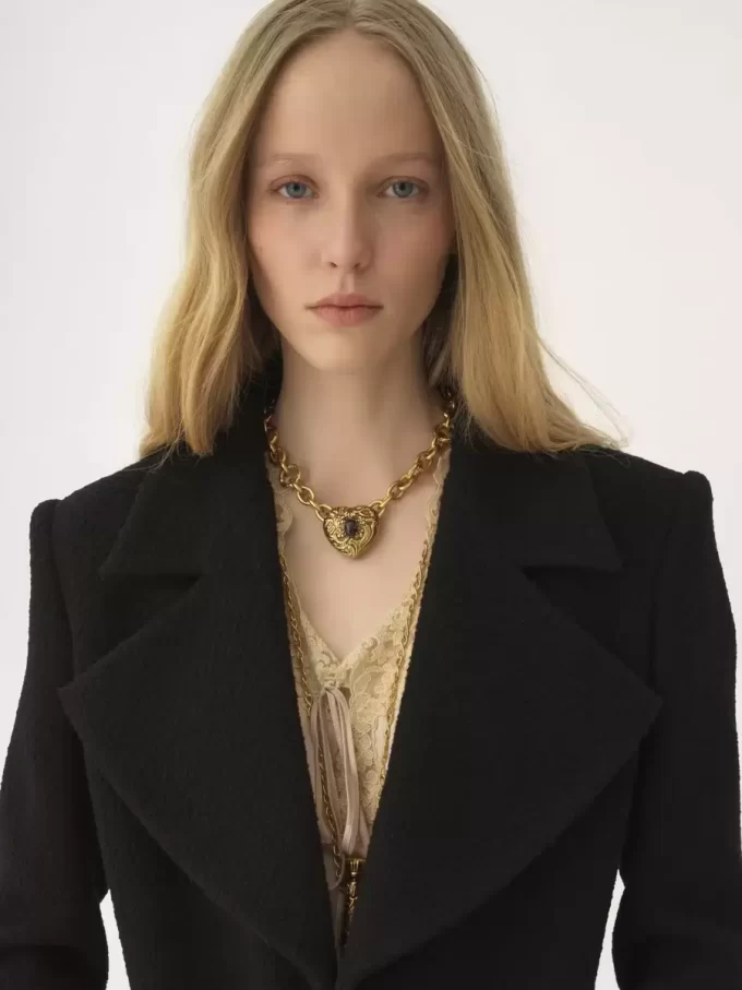 Riding coat in wool bouclette