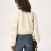 Round-neck cardigan in a wool & cashmere knit