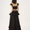 Tiered maxi skirt in washed silk taffeta