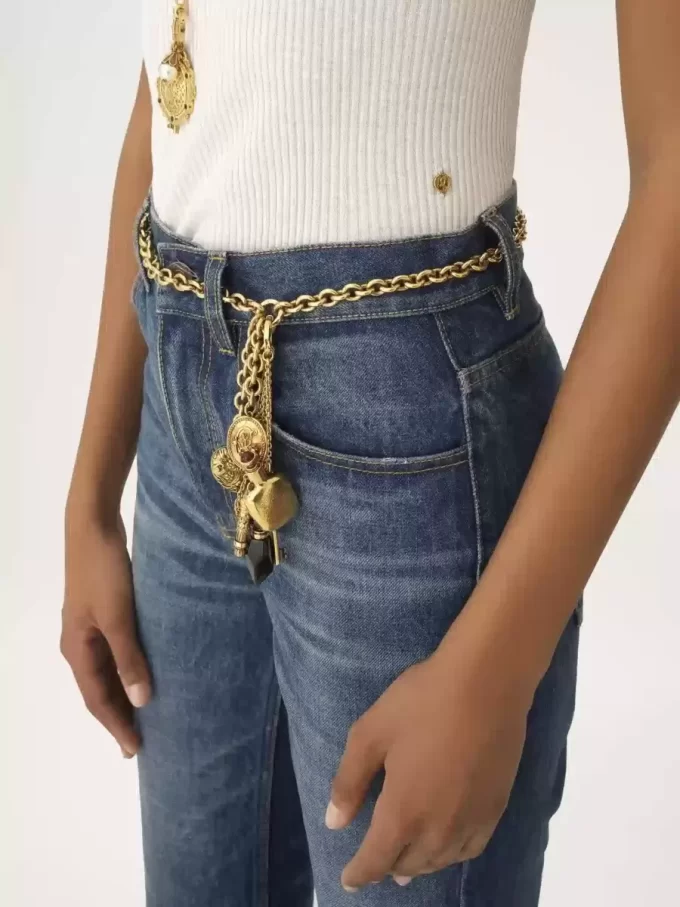 Scoop-neck fitted T-shirt in cotton