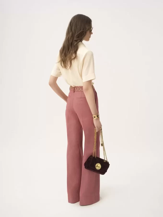 Short-sleeve blouse in crêpe de chine