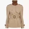 Short trench coat in cotton gabardine