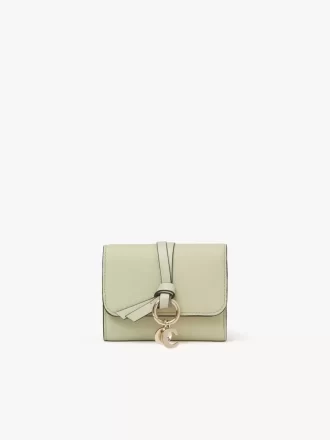 Small Alphabet tri-fold in grained leather