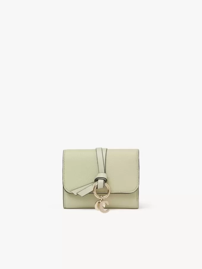 Small Alphabet tri-fold in grained leather