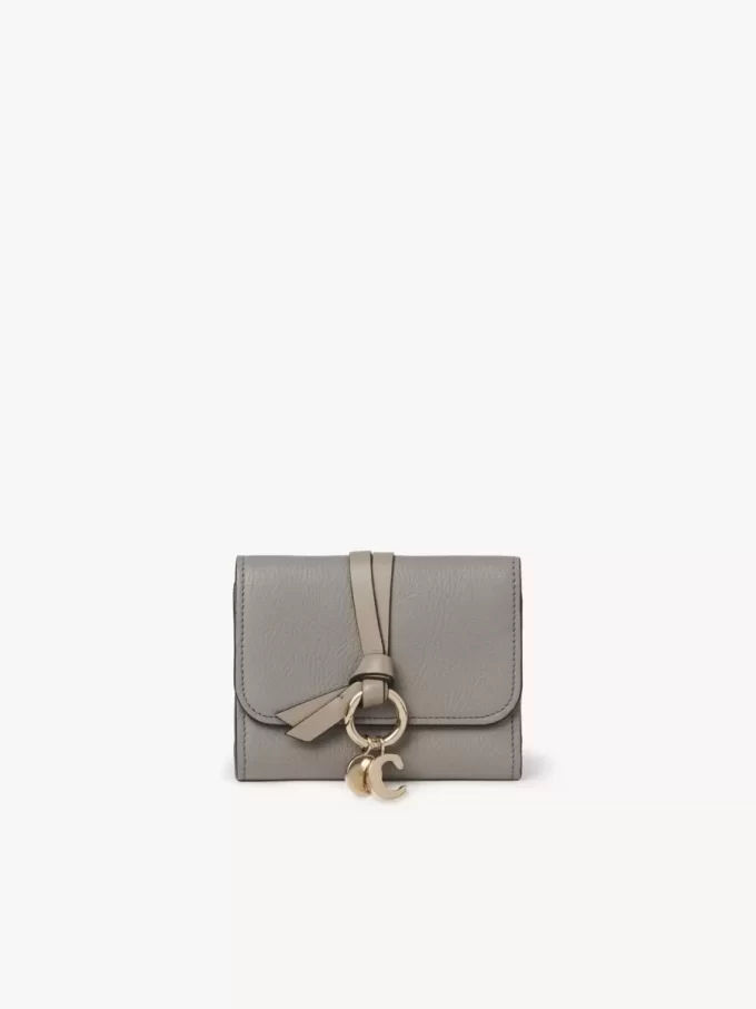 Small Alphabet tri-fold in grained leather