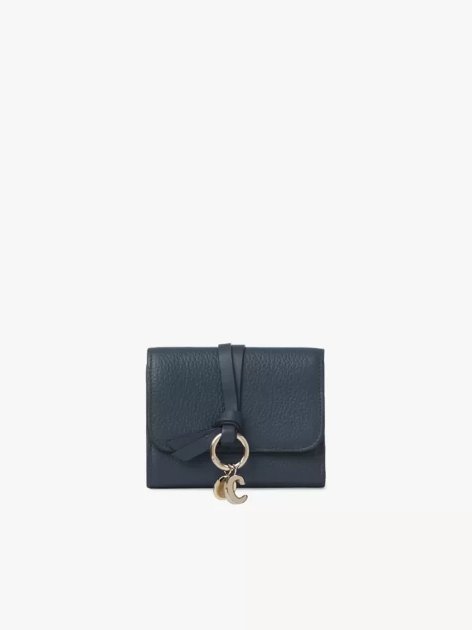 Small Alphabet tri-fold in grained leather