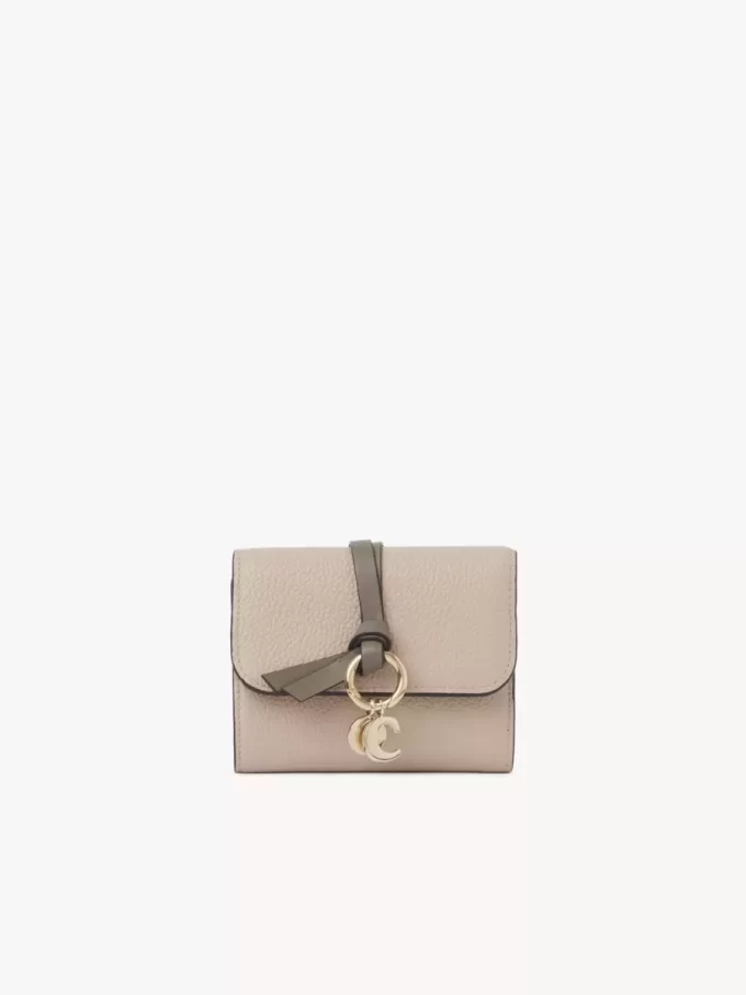 Small Alphabet tri-fold in grained leather