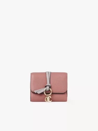 Small Alphabet tri-fold in grained leather