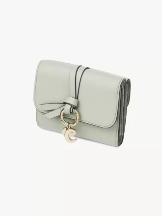 Small Alphabet tri-fold in grained leather