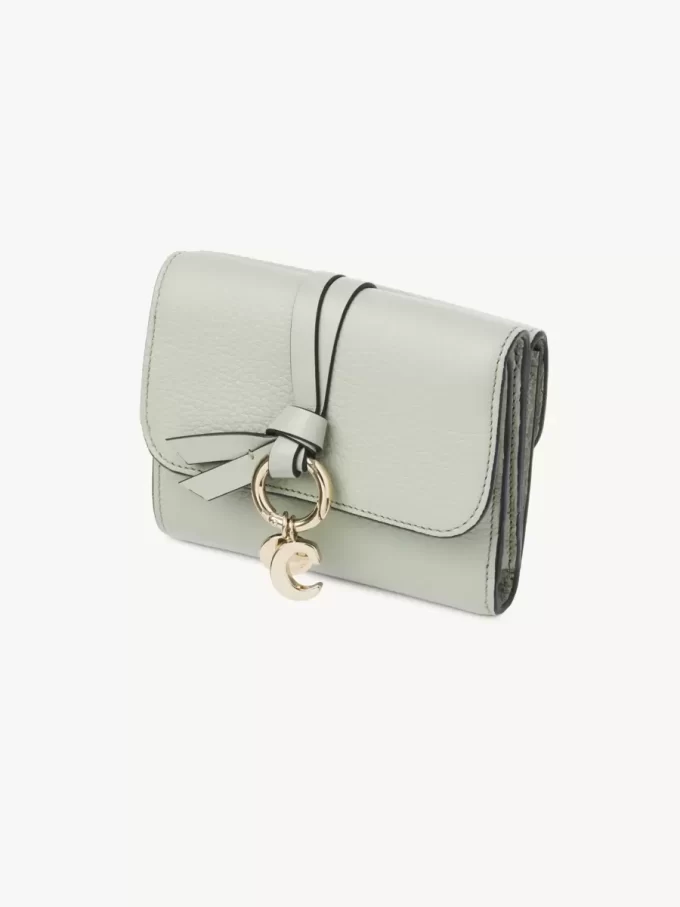 Small Alphabet tri-fold in grained leather