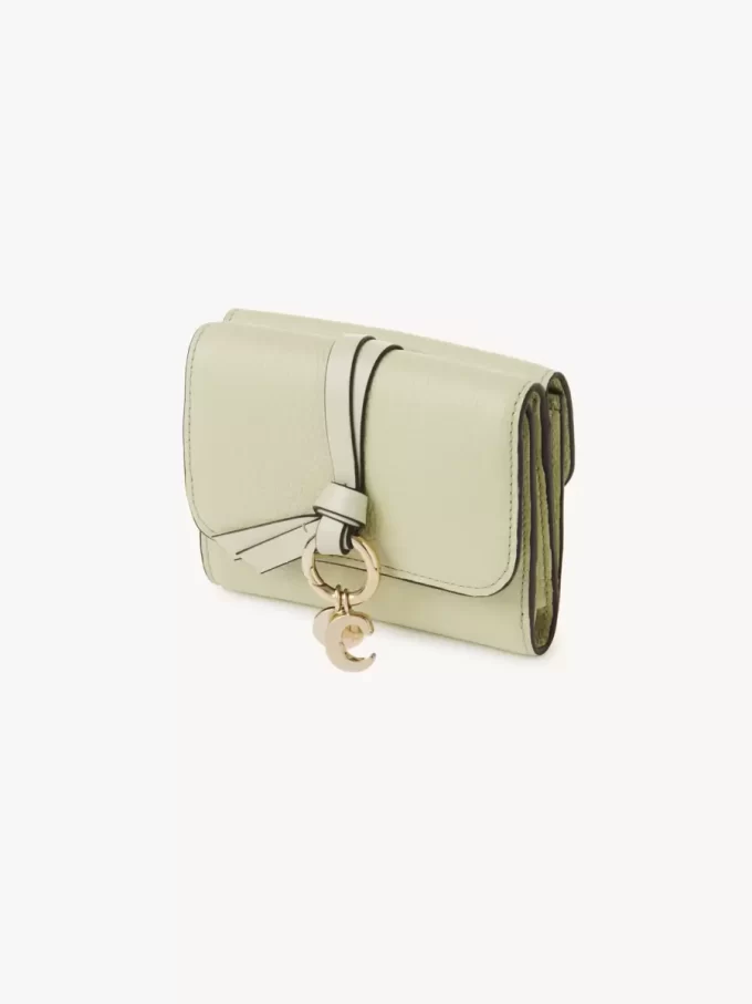 Small Alphabet tri-fold in grained leather