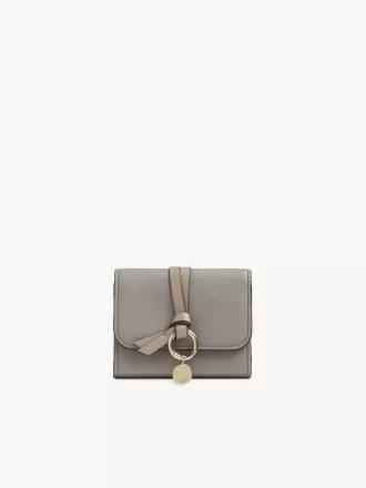 Small Alphabet tri-fold in grained leather