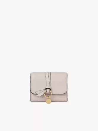 Small Alphabet tri-fold in grained leather