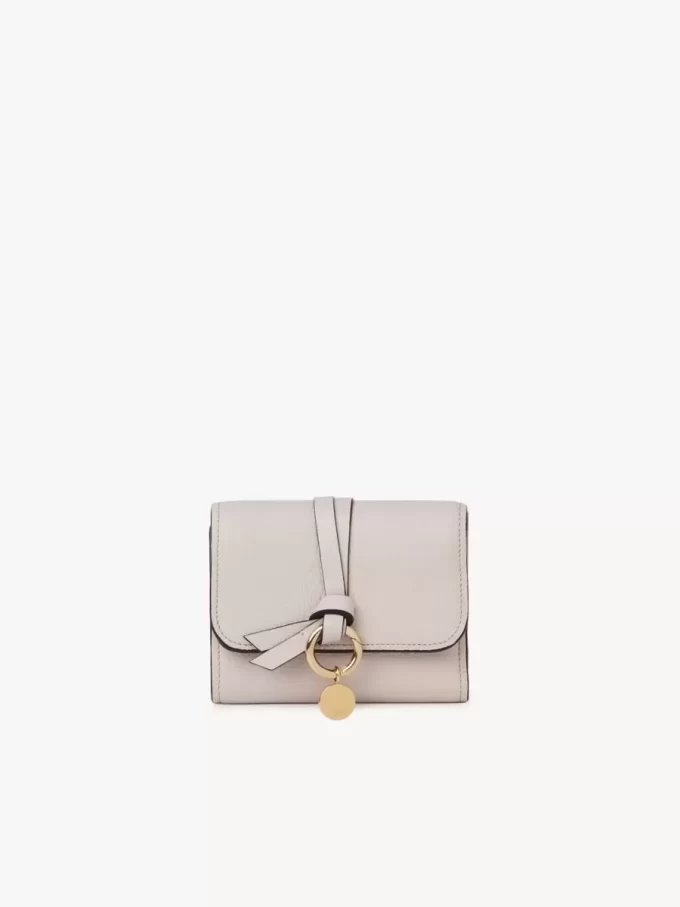 Small Alphabet tri-fold in grained leather