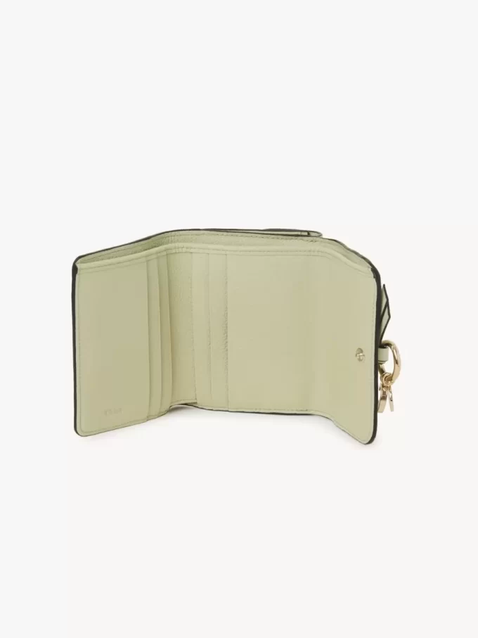 Small Alphabet tri-fold in grained leather