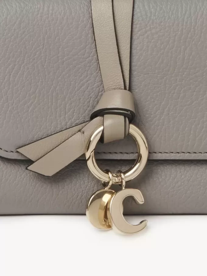 Small Alphabet tri-fold in grained leather