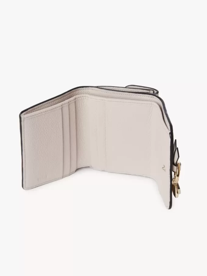 Small Alphabet tri-fold in grained leather