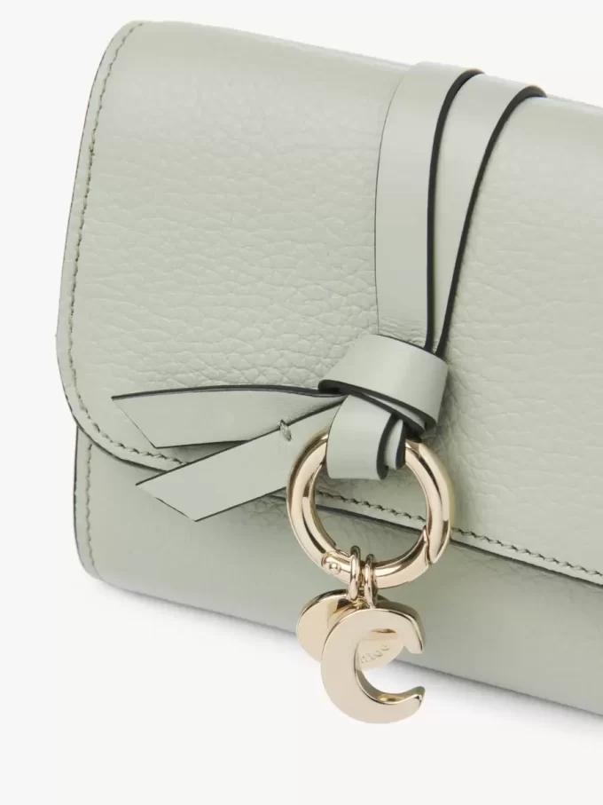 Small Alphabet tri-fold in grained leather