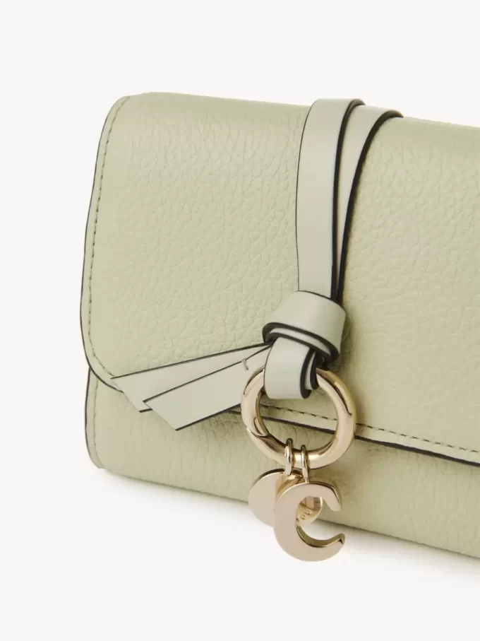 Small Alphabet tri-fold in grained leather