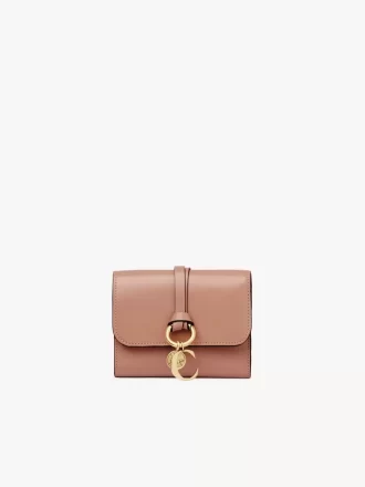 Small Alphabet tri-fold in shiny leather