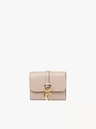 Small Alphabet tri-fold in shiny leather