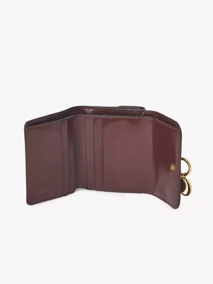 Small Alphabet tri-fold in shiny leather